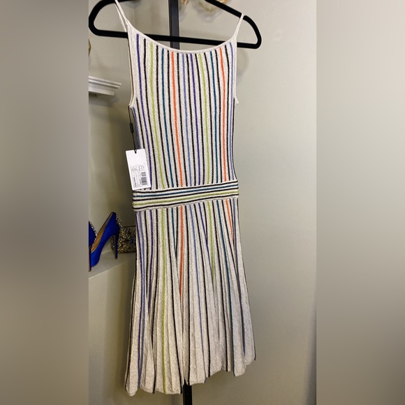 Missoni High Neck Metallic Neon Stripe Dress - Picture 5 of 10